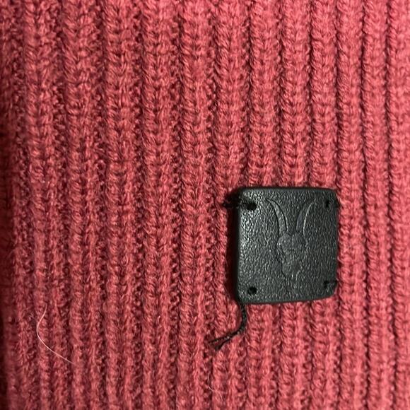 All Saints Wool Blend Scarf Ribbed Knit Sienna Red New - Picture 5 of 5